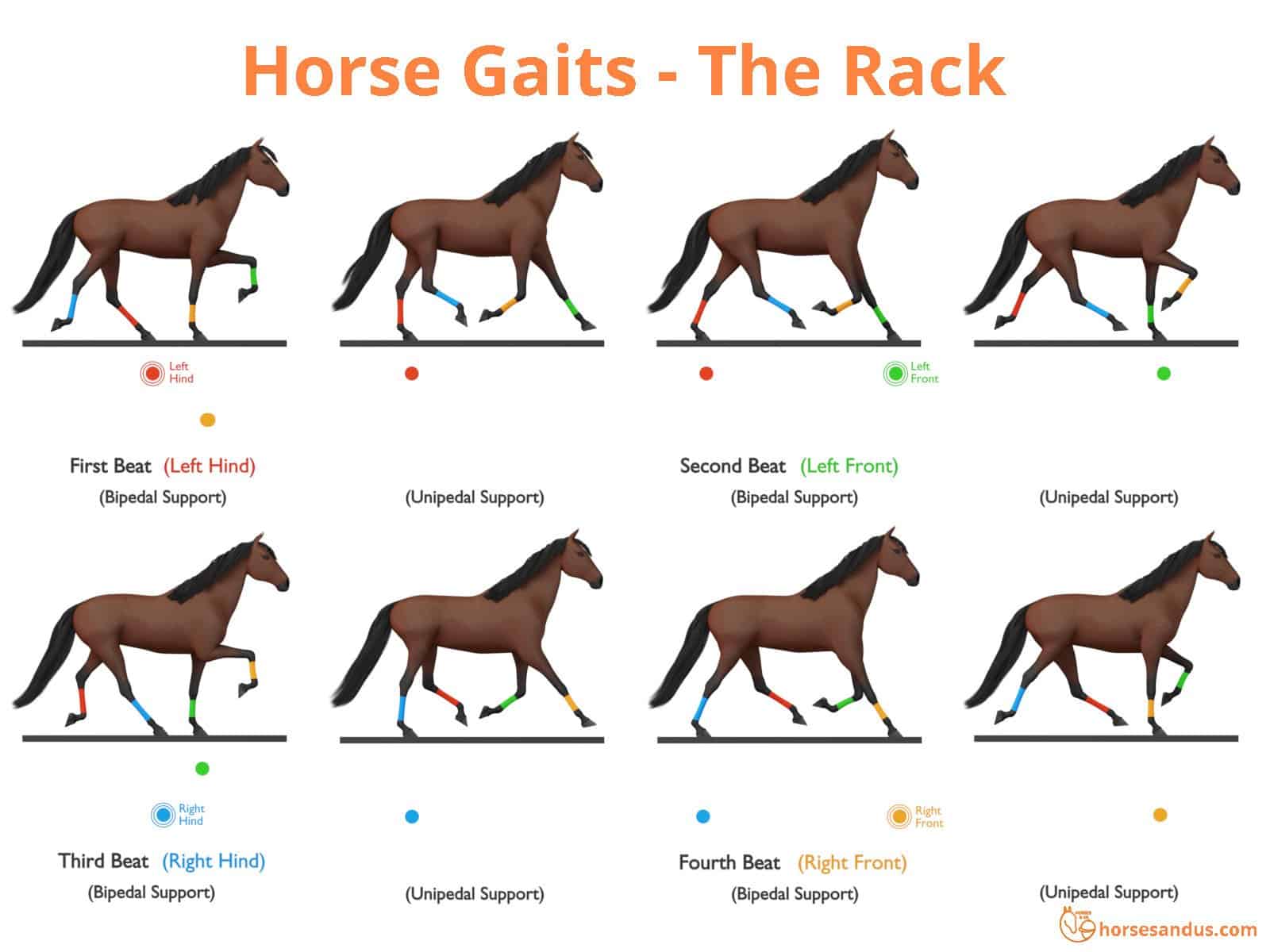 Sequence of footfalls for the Rack