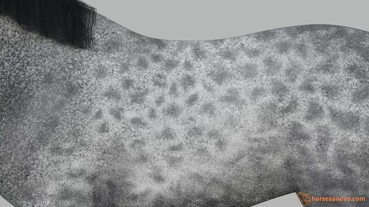 Roan horse reverse dapples